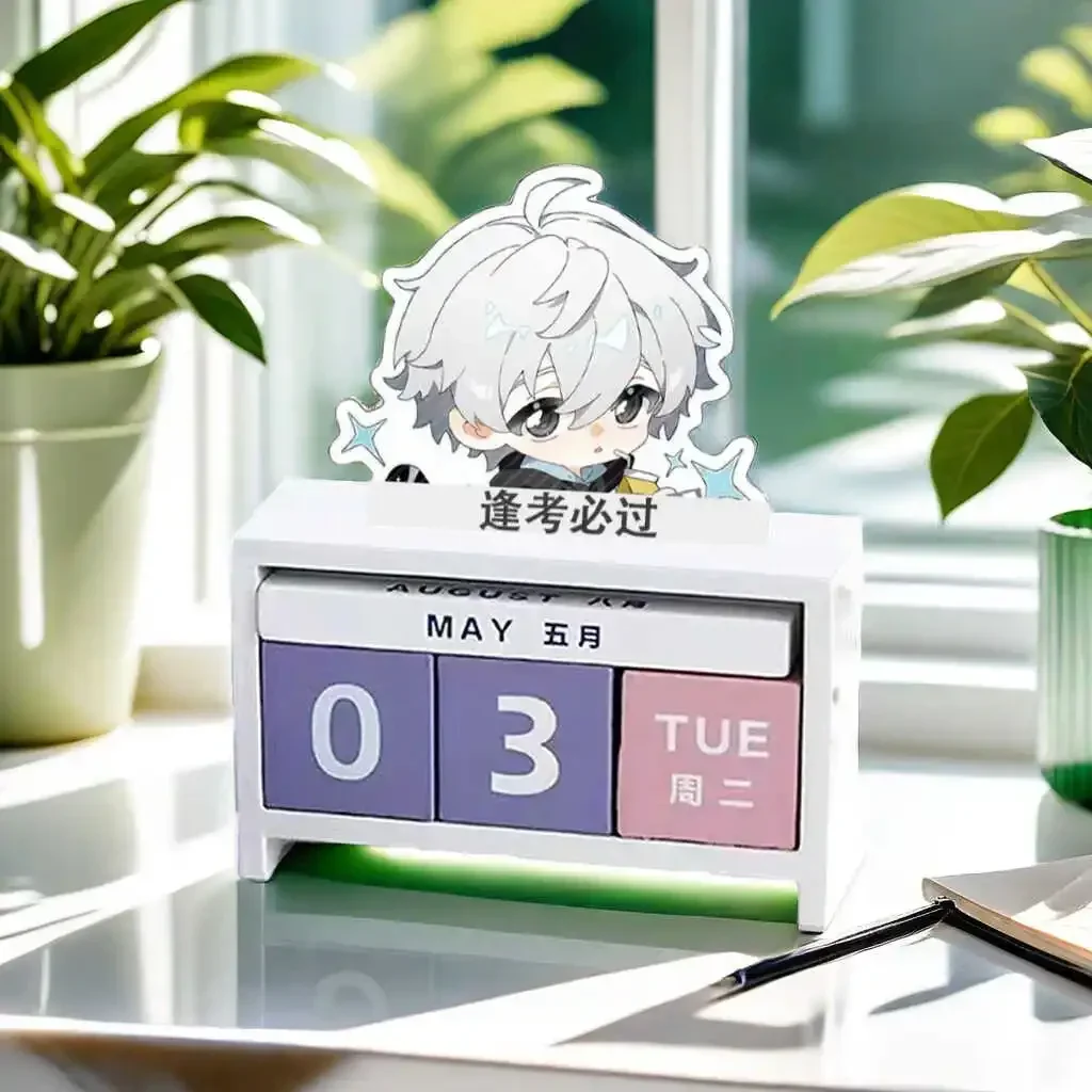 

Anime BLUE LOCK Nagi Seishiro Cosplay Wooden Calendar Cartoon Permanent Desk Calendars Desktop Ornament Xmas Gift