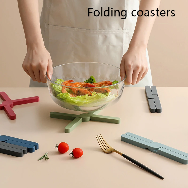 Anti-slip Heat-resistant Mat Foldable Anti-slip Pot Mat Table Mat Plate Cross Holder Coaster Kitchen Table Tripod