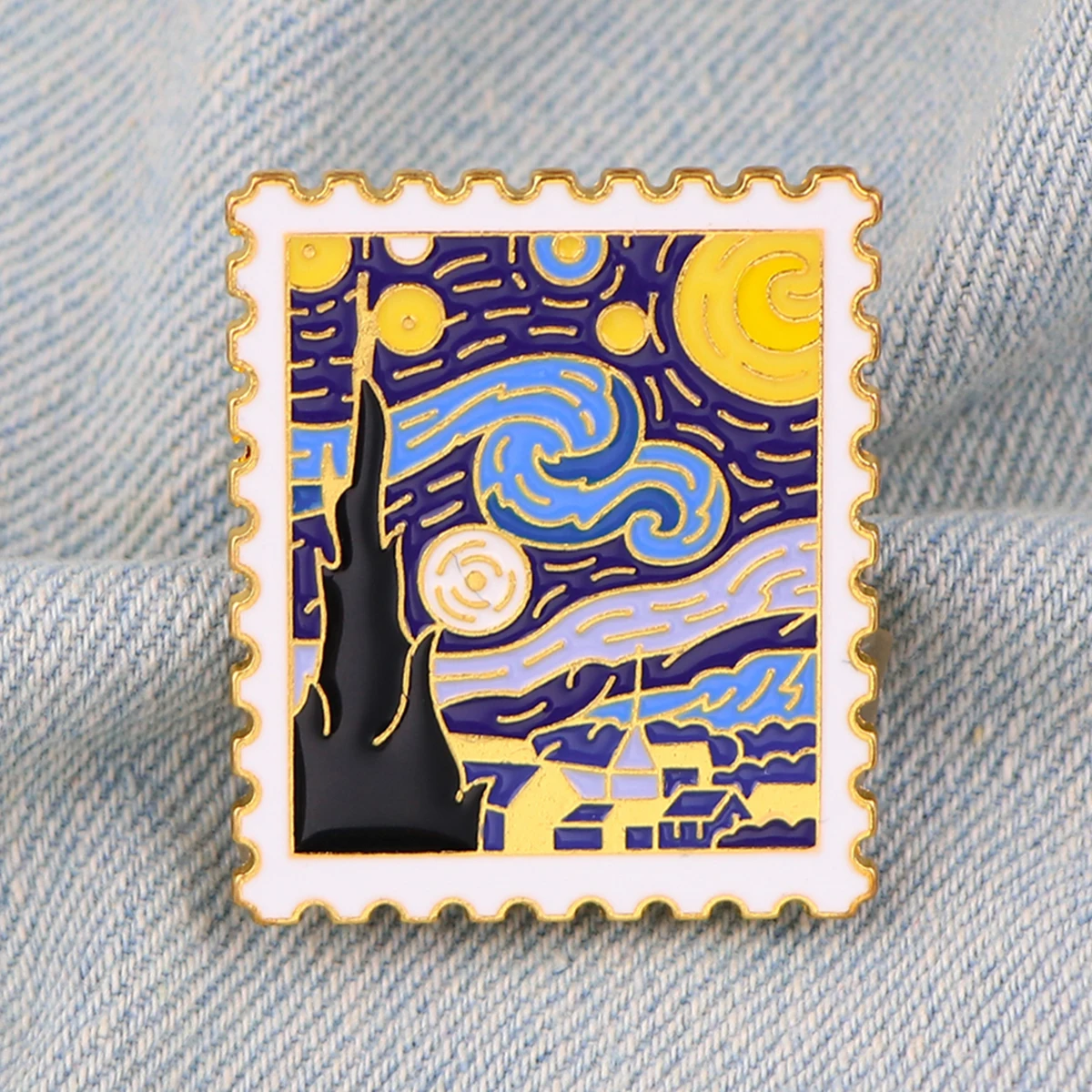 Van Gogh Lapel Pins for Backpacks Starry Sky Enamel Pins Brooches for Clothes Sunflower Badges Fashion Jewelry Art Gift