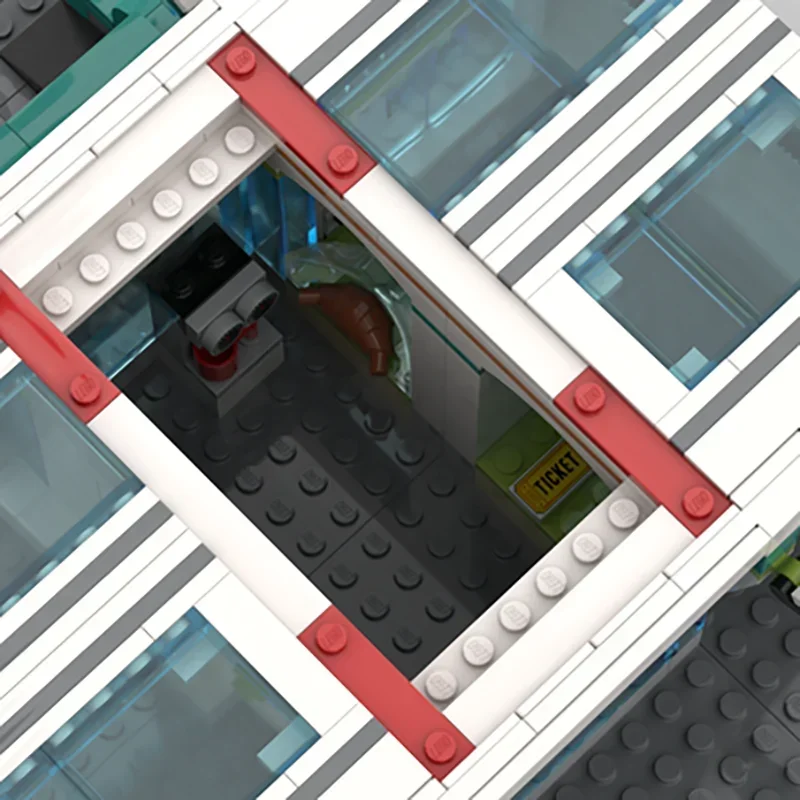 Blocs de Construction Moc, gare, modèle modulaire, briques technologiques, assemblage à monter soi-même, vue sur la rue, jouets de Construction pour cadeaux de vacances