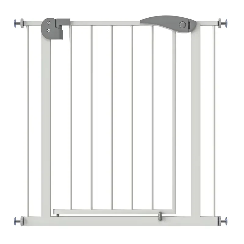 Adjustable Steel Safety Door Double Lock Pressure Mount No Drilling Guardrail for Toddler Pet Stairs Kitchen