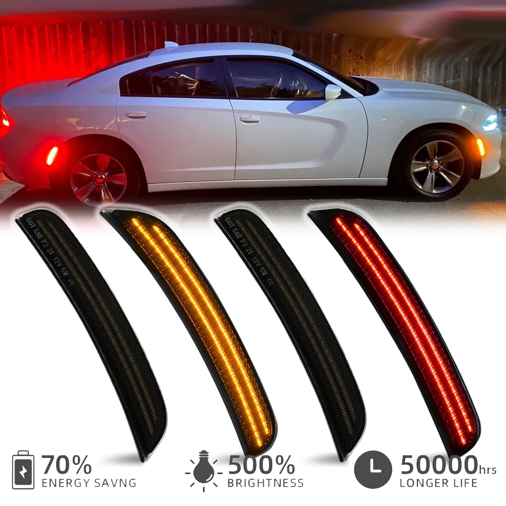 

Комплект из 4 светодиодных боковых габаритных фонарей (передние и задние) для Dodge Charger 2015-2023, автозапчасти и аксессуары