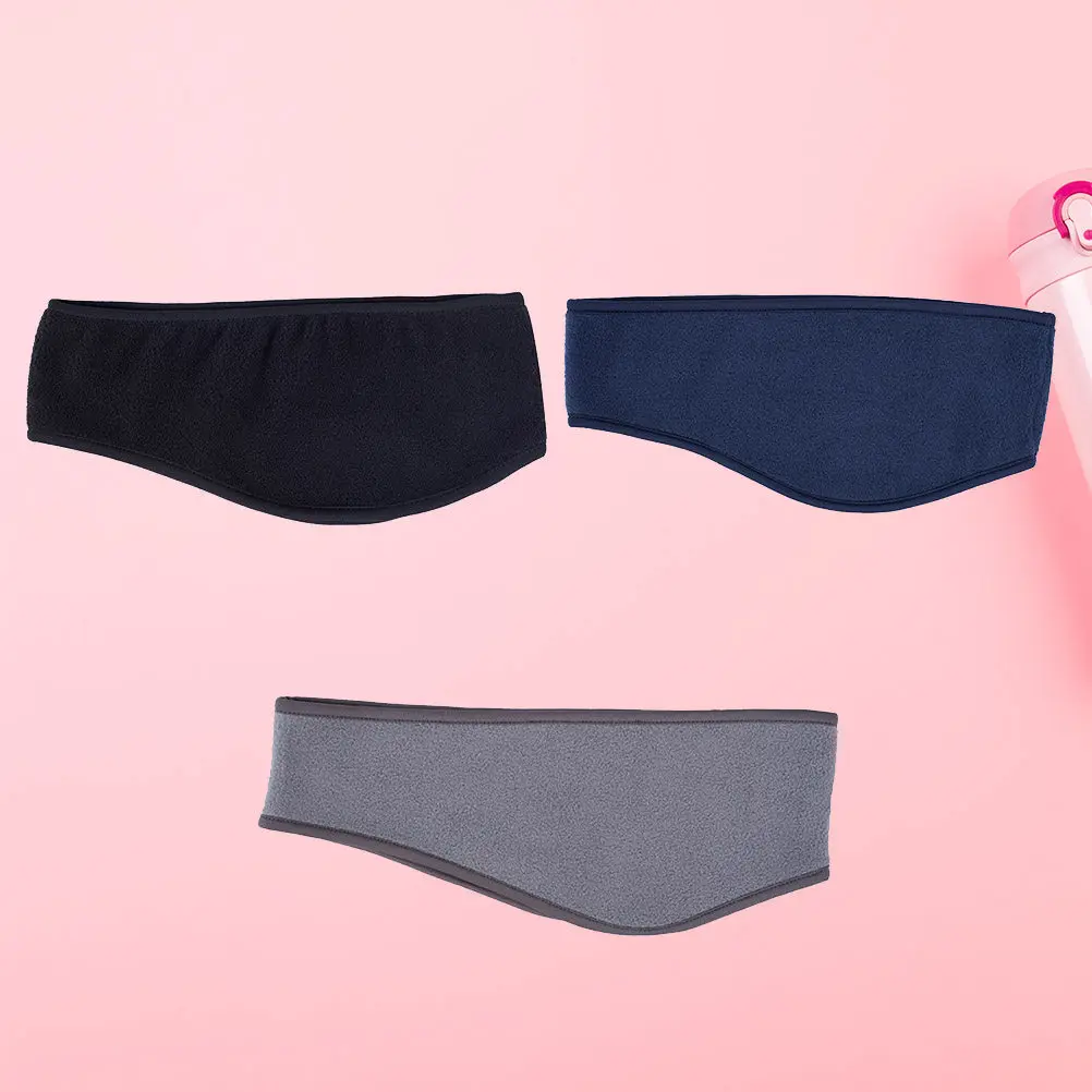 

3Pcs Sports Ear Warmer Headband Winter Head Wrap Elastic Sweatband Black Blue Grey for Cycling Running Skiing Outdoor Use