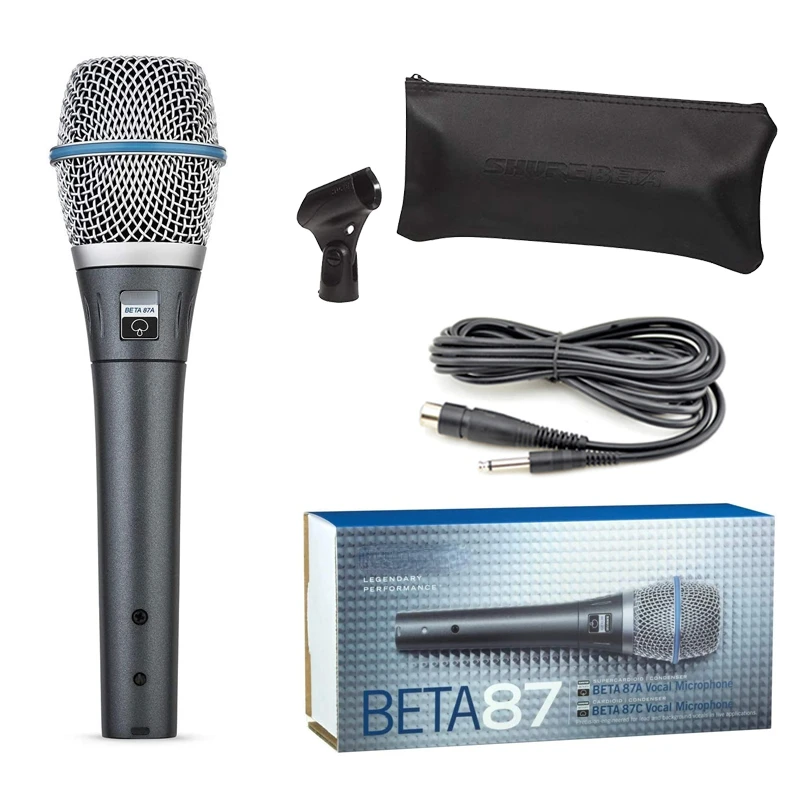 

Top quality Beta87A Professional Voice Karaoke Microphone Supercardioid Condenser Micro Studio Recording Microphone Beta87