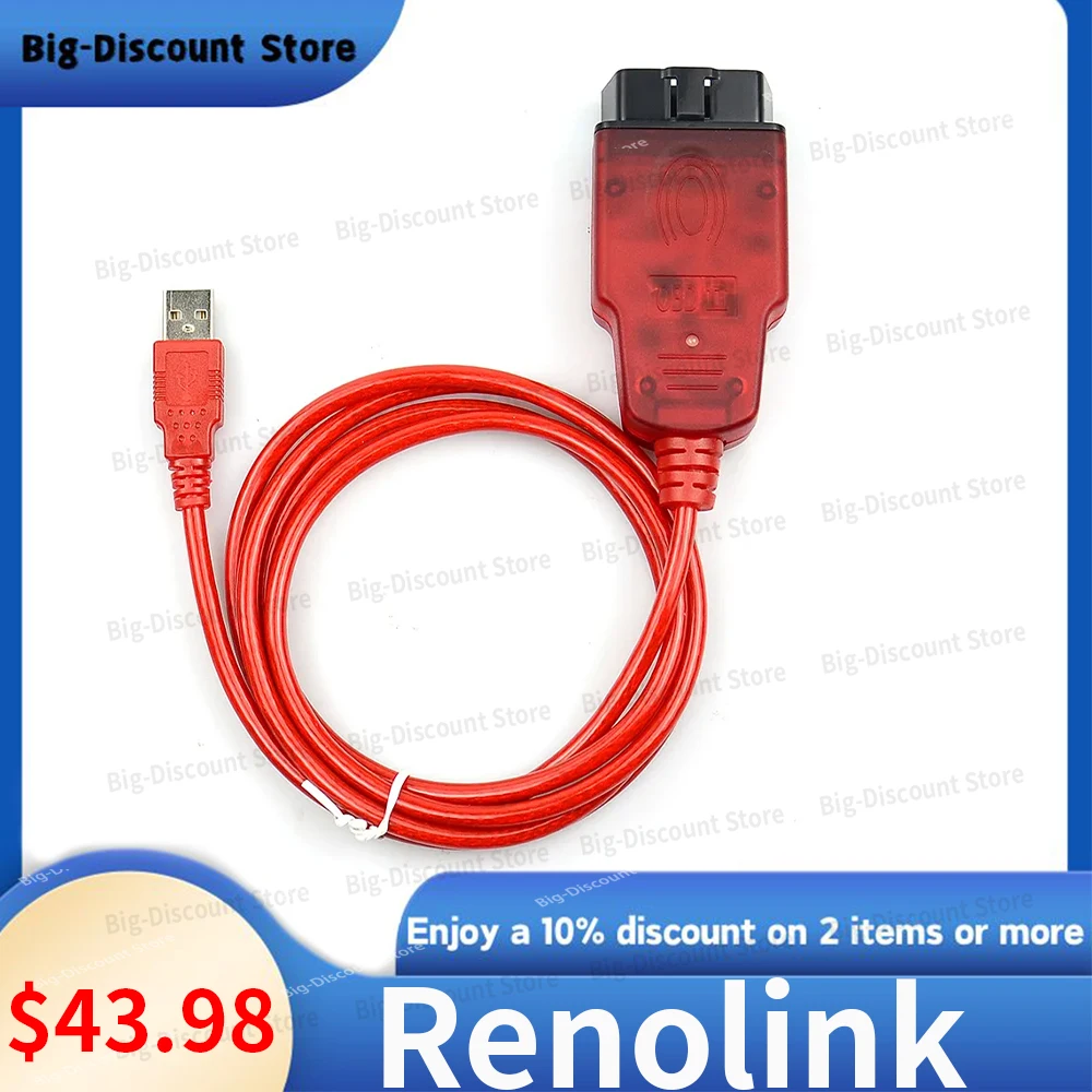 High Quality V1.99 Renolink OBD2 Diagnostic Interface For Renault ECU Programmer Key Coding Multi-Function Renolink V1.99