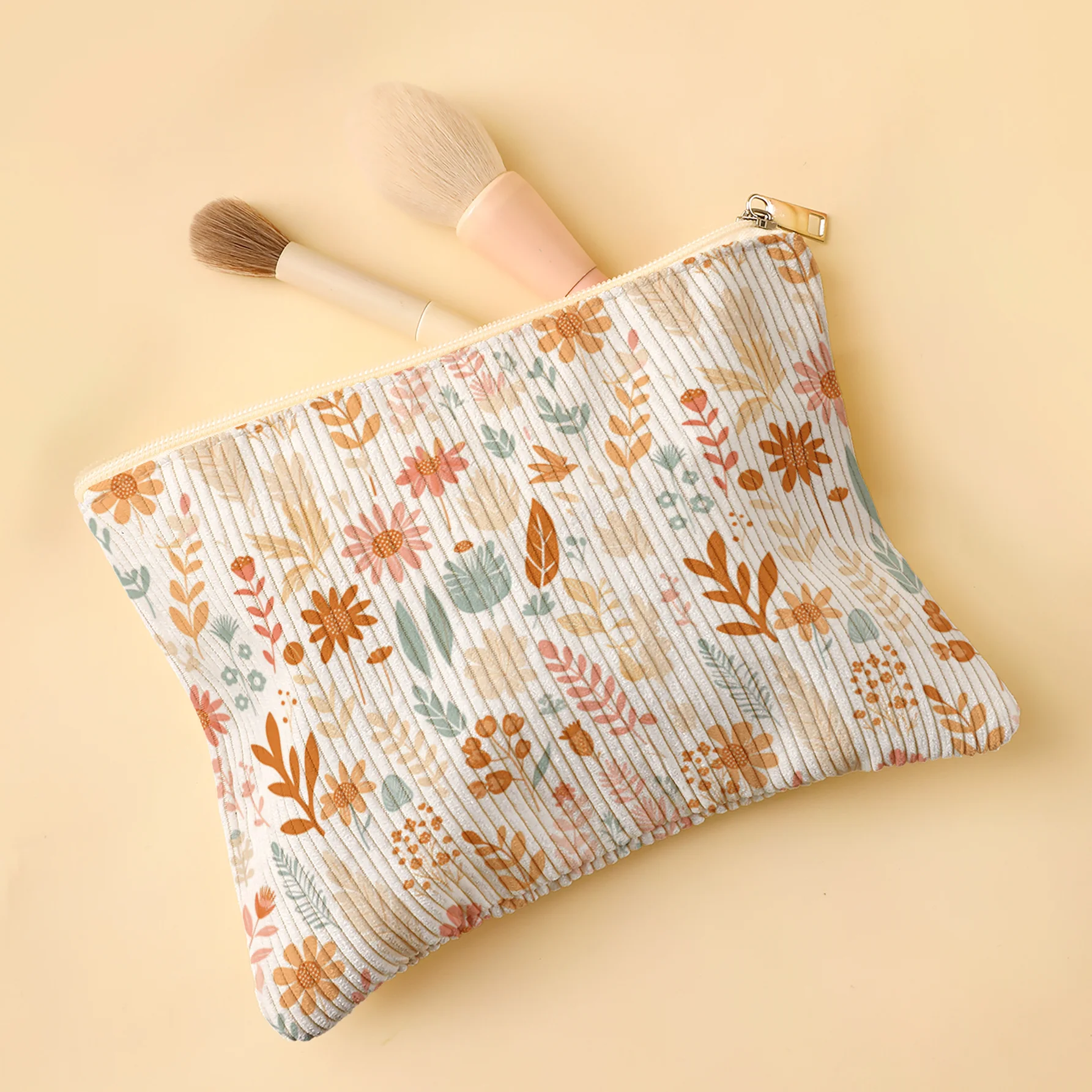 Makeup Bag, Large Capacity Velvet Texture Fits Foundation/Eyeshadow Palette/Lipstick | Say Goodbye to Cluttered Vanity
