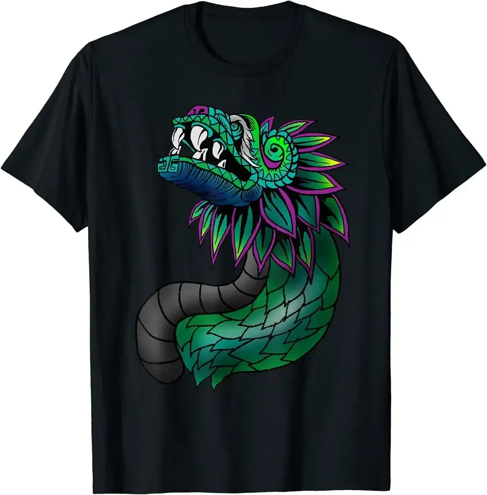 Aztec God Quetzalcoatl Cool Snake Dragon Inca Maya T-Shirt For Man Woman Short Summer Tees Casual Cotton Fashion Couple's Cloths