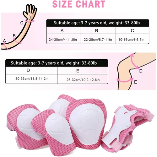 Imagen 2 del producto Casco de bicicleta para niños, rodilleras, coderas, muñequeras, casco para niños pequeños con conjunto de equipo de protección, para bicicleta, monopatín, patinaje en patinete