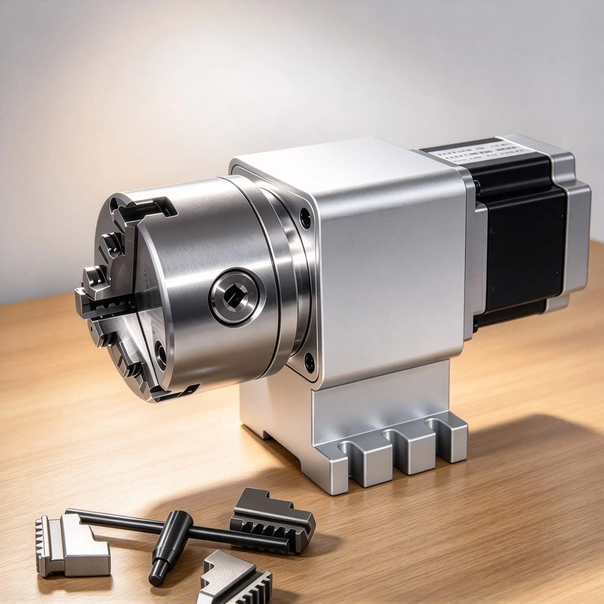 H90-10-100A Rotary A Axis 4Th Dividing Head 100Mm 3 Jaw Chuck Nema34 Planetary Gearbox For CNC Router Milling Fixture