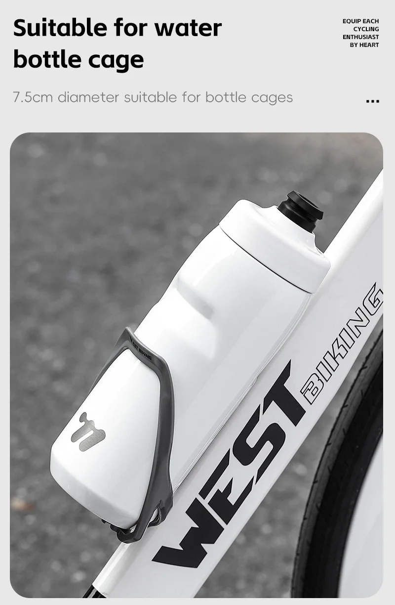 WEST BIKING Isolierte Fahrrad-Trinkflasche, kälteisolierend, 304 Edelstahl-Vakuumflasche, Doppeldeckel, für Rennrad und Mountainbike, zur Flüssigkeitszufuhr – Detail 12