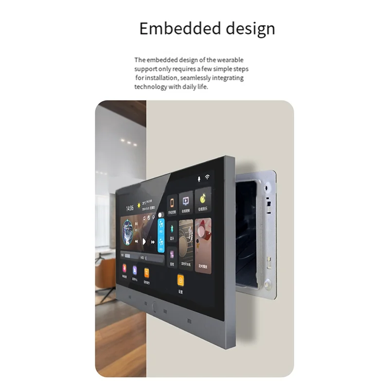 

-ABAB Tuya Умная домашняя музыкальная система 7-дюймовая панель управления Android 11, настенный усилитель для домашнего кинотеатра Мини-аудиосистема