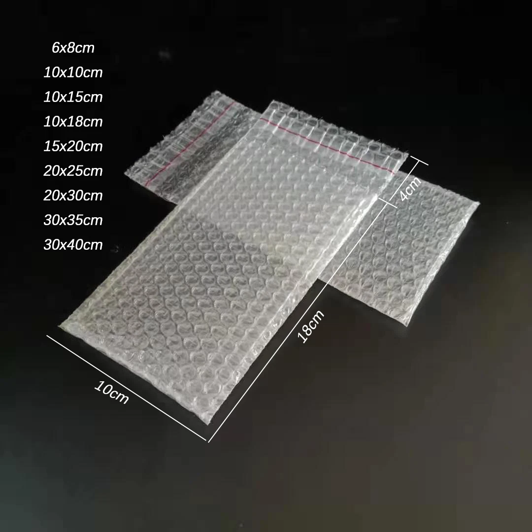 Self-Sealing Plastic Wrap Envelope Transparent Bubble Packing Bags PE Clear Shockproof Packaging Bag Double Film Bubble Bag