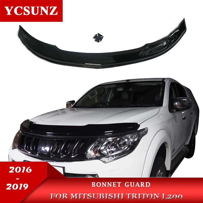 

Bonnet Guards For Mitsubishi Triton L200 2015 2016 2017 2018 2019 Front Bug Shield Hood Deflector Car Accessories Double Cab