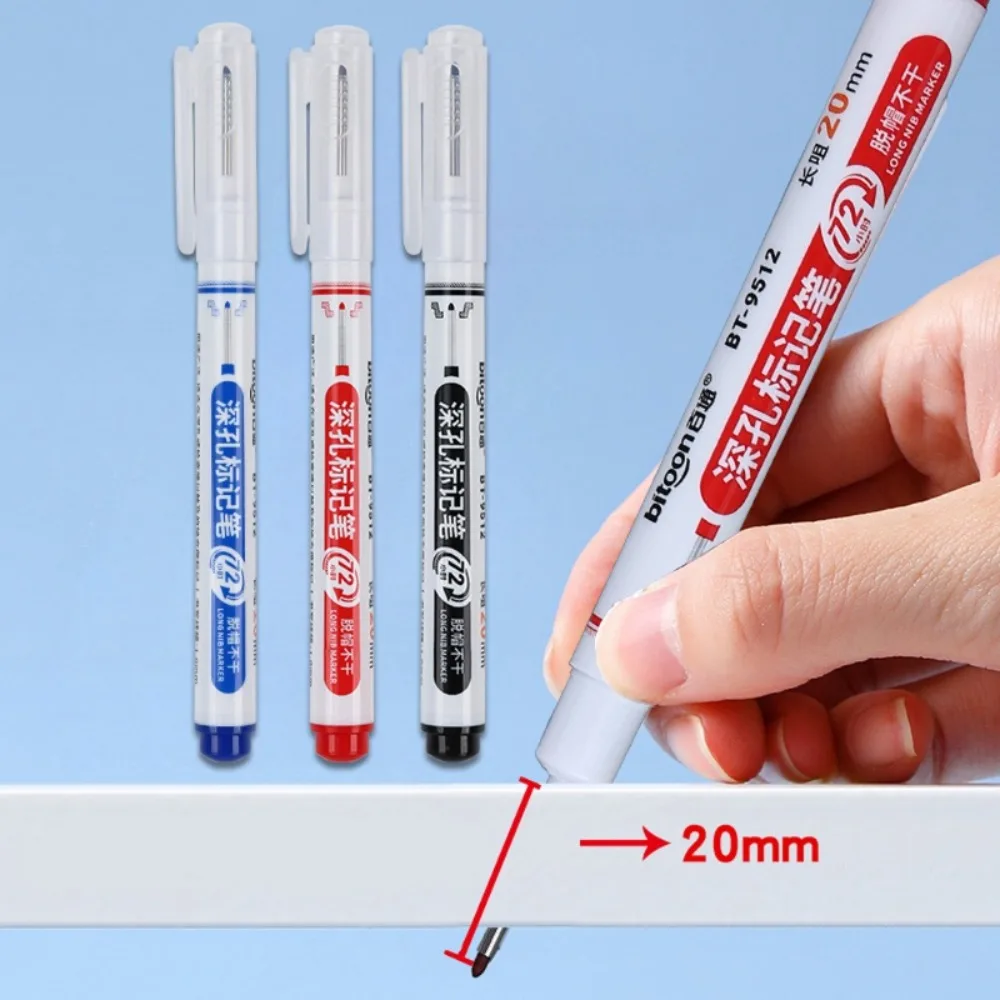 ปากการะบายสีกราฟฟิตีหัวยาวสำหรับเขียนลื่นทนทานปากกาอเนกประสงค์แบบเจาะรูแบบใหม่
