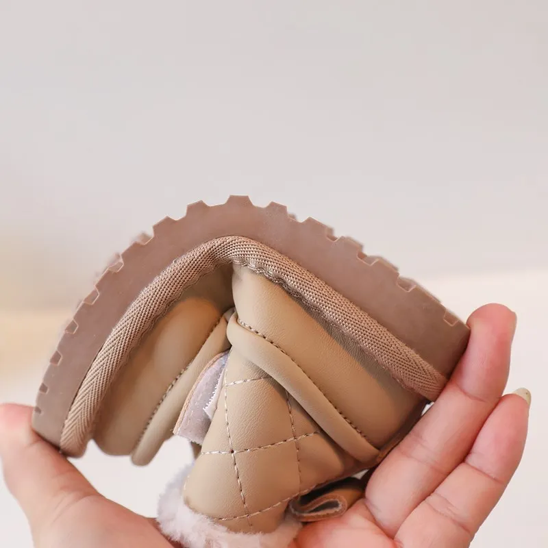 Children\'s Snow Boots 2023 New Winter Kids Shoes Butterfly-knot Waterproof Warm Plush Fashion Toddler Girls Boots EU 21-30