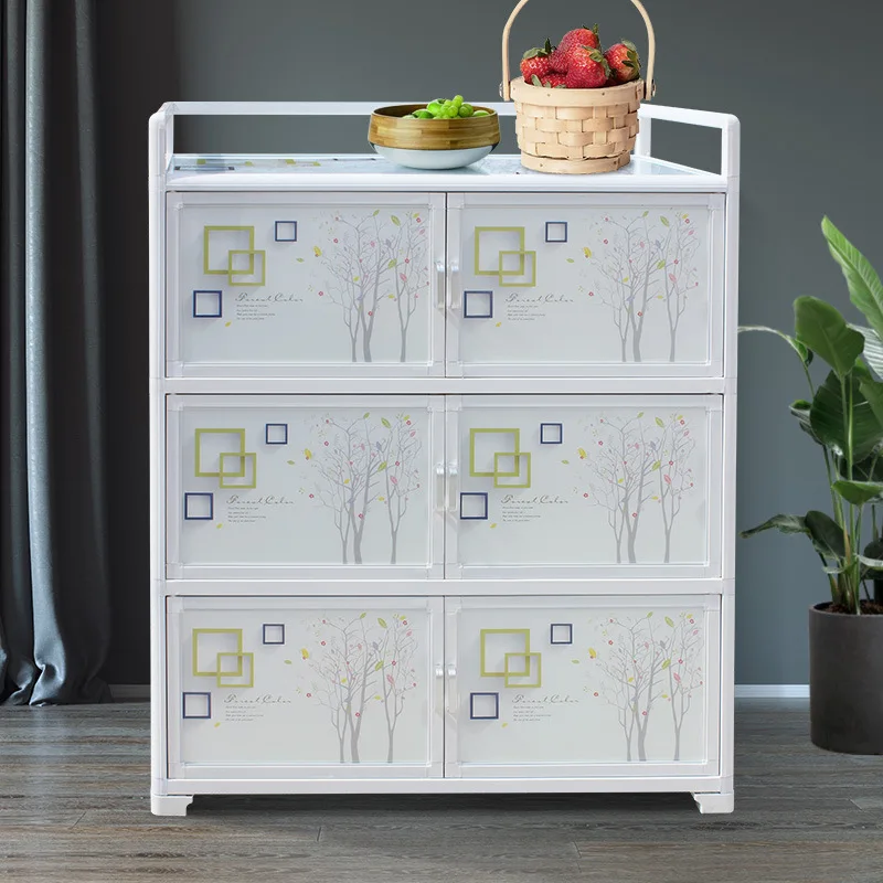 

Kitchen storage aluminum alloy tea cabinet, simple storage cabinet for home use