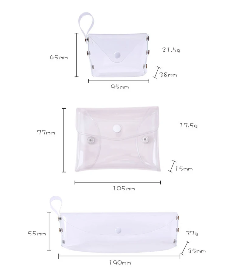 Imagem -05 - Transparente Pvc Papelaria Organizador Pen Holder Case Lápis Bonito Material de Escritório Acessórios de Mesa de Volta à Escola