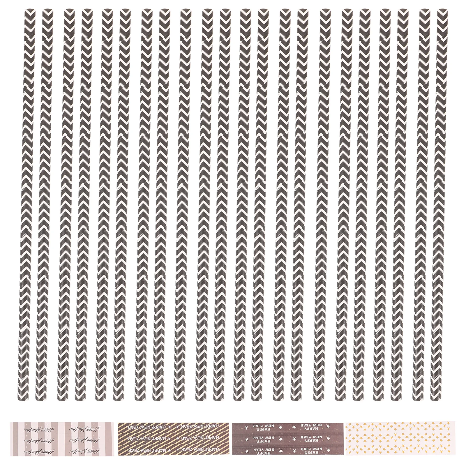 

1 Set New Year Straw Stickers Happy New Year Adhesive Decal For Coffee Party Diy Wall Motorcycle Bicycle Decoration Kitchen Bar