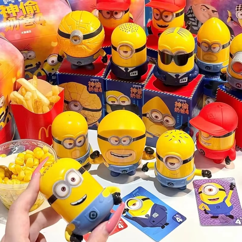 Hot Mcdonald Despicable Me 4 Minions Action Figure Cartoon Complete Set 12pcs Pvc Model doll Collectible Toy Birthday Gifts