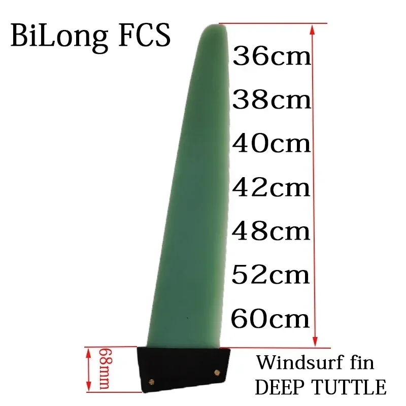 For DEEP Tuttle Box Windsurf Fin Kiteboards Fin Glass Fiber Light Green G10 Epoxy Resin Surfboard Fin Single Windsurfing Fins