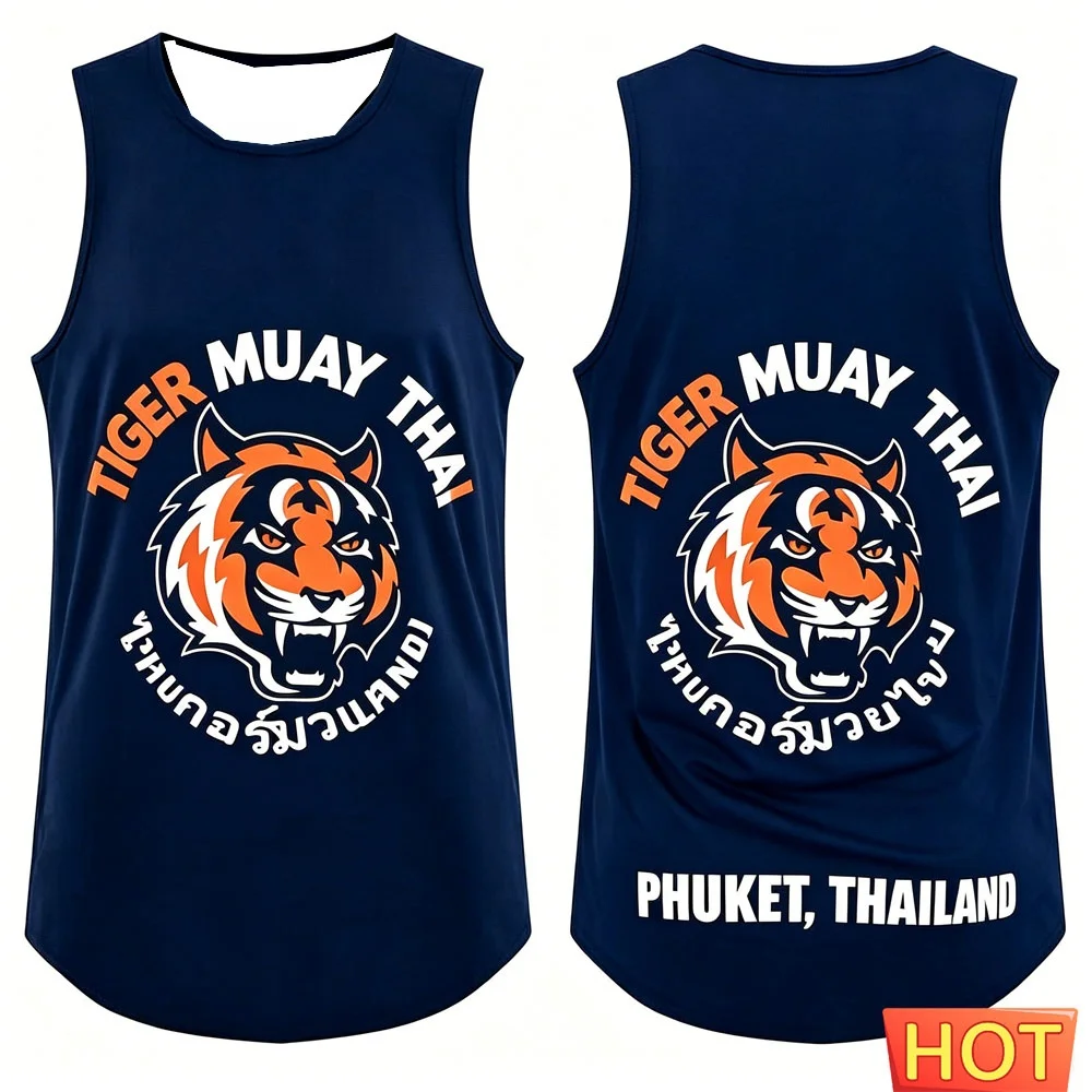 T-Shirts Tanktop Sommer Herren Boxweste Lässige Herren Rundhals Ärmellose Kleidung Schnelltrocknendes T-Shirt FamilyMatching – Detail 7