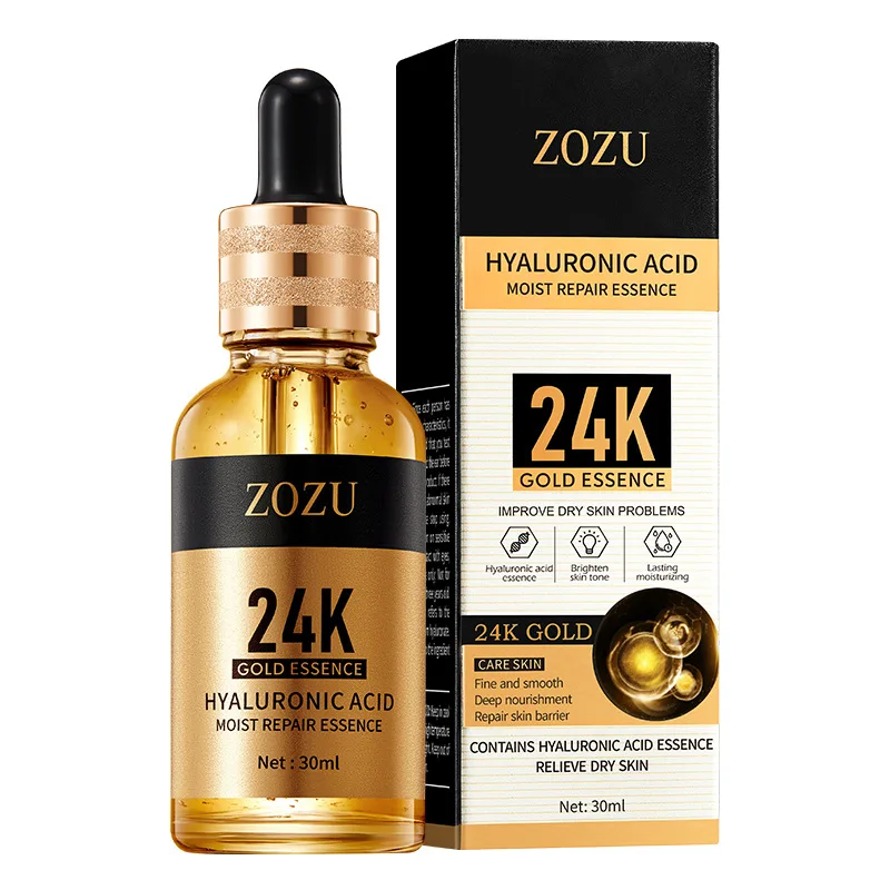 ZOZU 24K Gold Hyaluronic Acid Skin Care Sets Anti Dark Circles Eye Bags Eye Cream Nawilżające serum do twarzy Eyes Facial Skin Care