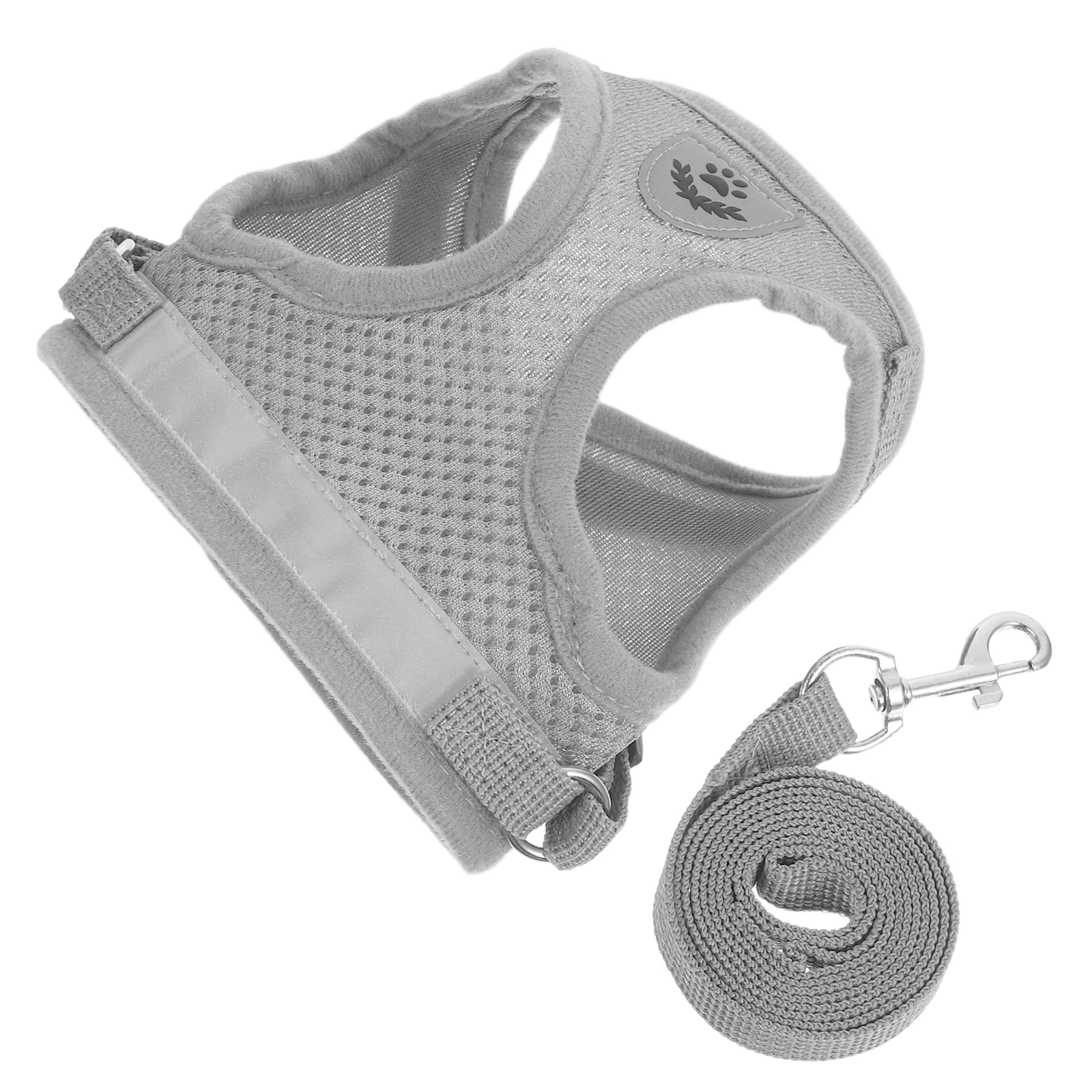 

1Set Breathable Mesh Cat Dog Harness Leash Set Adjustable Escape Proof Reflective Chest Vest Outdoor Dog Harness and Leash Set