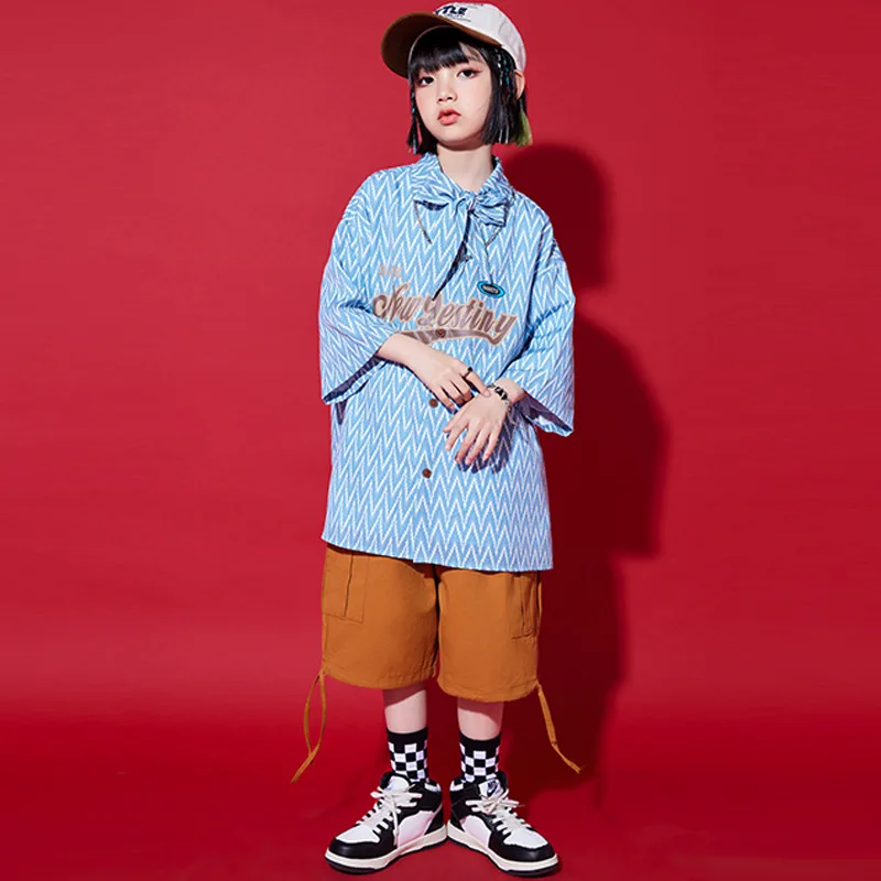 Children Fashion Abstract Pattern Set, Street Dance, Hip-Hop Fashion Show, Performance Costume, Kids Jazz Dance