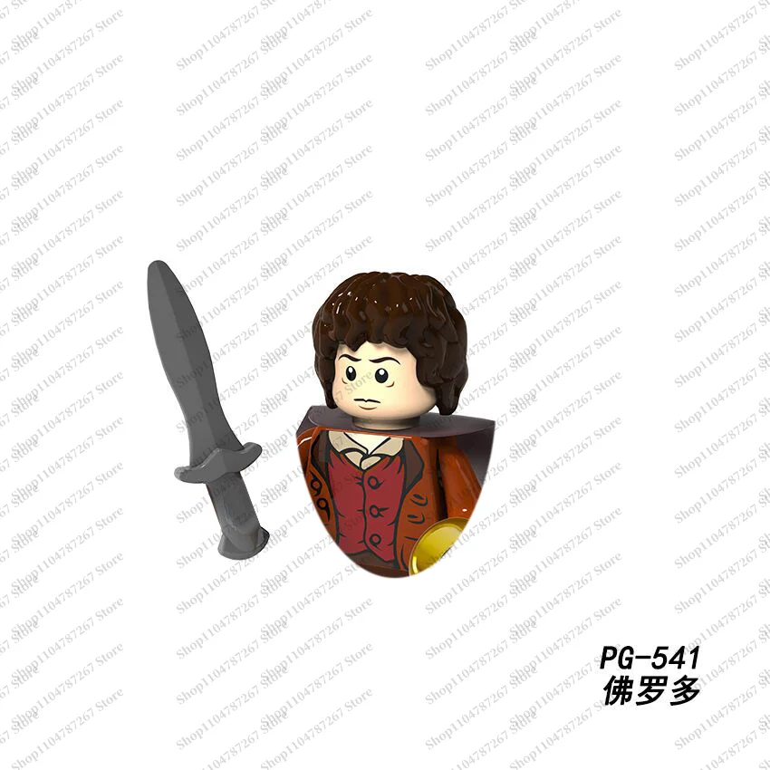 Lord of the Rings sci-fi film Cavalry Elf Guard building blocks children's assembly 3D model Flag shield brick toy gift