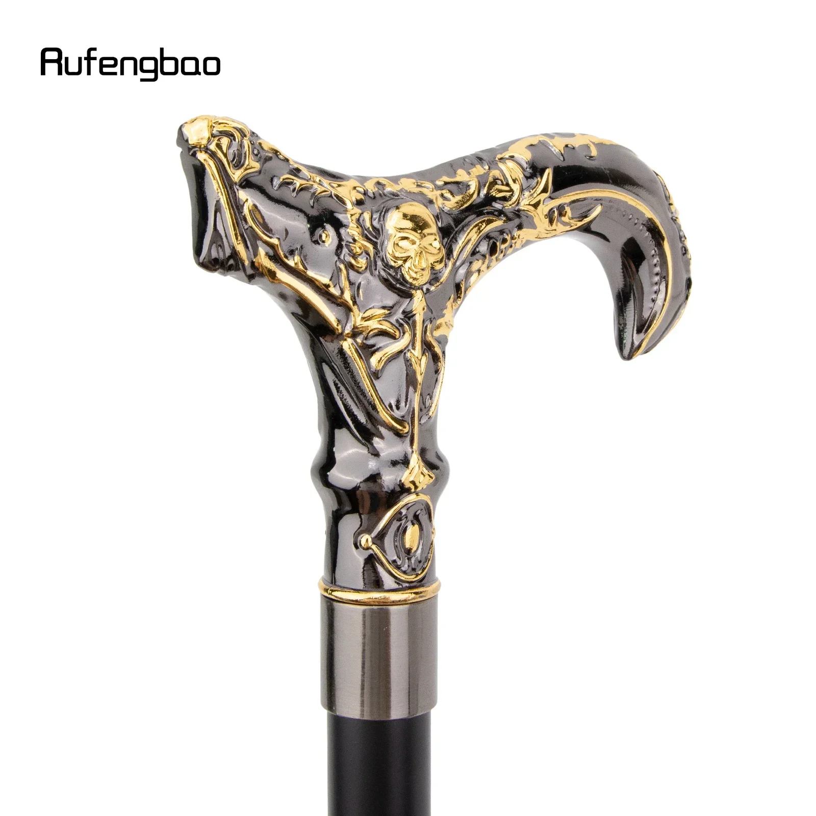الذهبي الأسود الجمجمة زهرة رئيس عصا للمشي موضة ديكور عصا للمشي شهم أنيقة تأثيري قصب مقبض Crosier 93 سنتيمتر