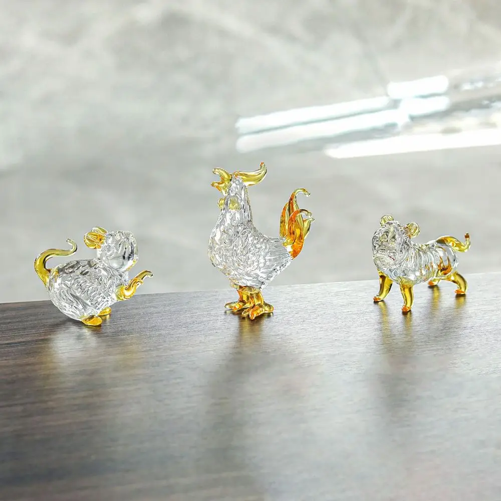 3D Crystal Zodiac Figurine Exquisite Traditional Crystal Dragon Sculpture Handcarved Chinese Animal Ornaments Birthday Gift