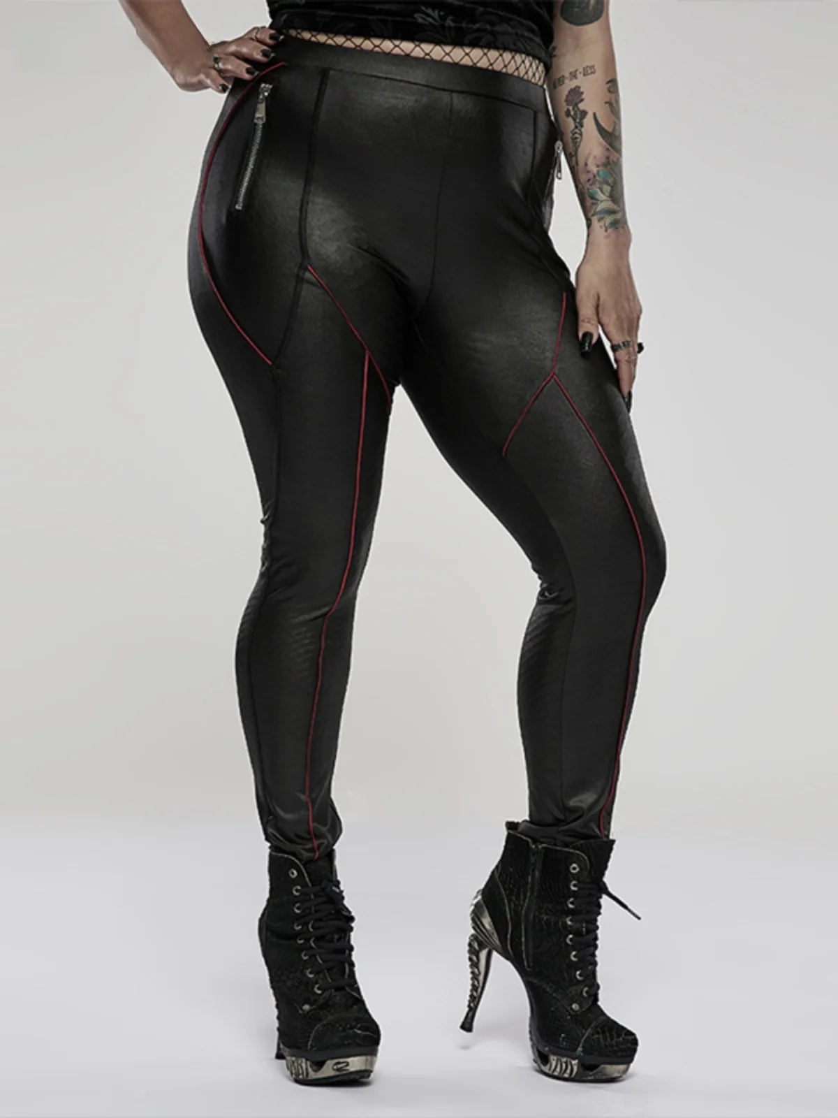 Gothic Style High Waist Slim Fit Pants Elastic Stretch Bottoming Trousers Outerwear for Women plus Size Trendy Autumn Winter