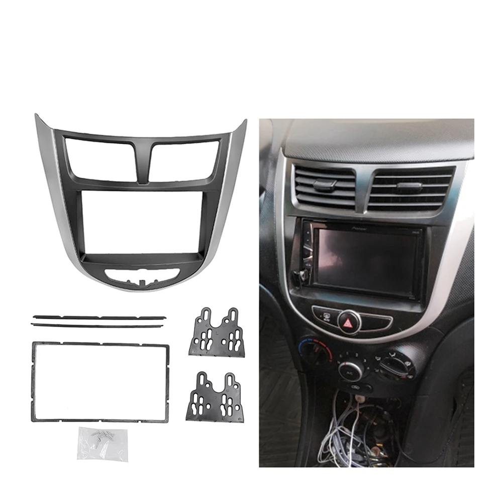 7Inch 2 Din Car Dashboard Frame Radio Fascia MP5 Adapter Panel for Hyundai I-25 / Accent / Solaris / VERNA 2010+