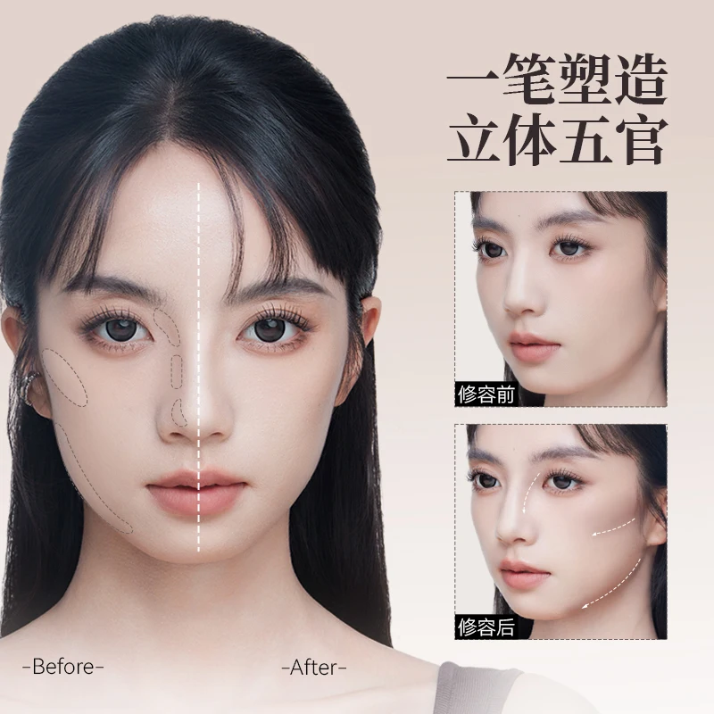 DEZONE 輪郭形成スティック、ブロンザー、べたつかない顔色を明るくする、長持ちする滑らかな滑り心地のフェイスイルミネーターメイクアップ