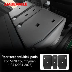 3Pcs Black PU Leather for Mini Countryman 2024 U25 Car Seat Anti Kick Pad Rear Protective Seat Back Anti Dirt Protective Mat