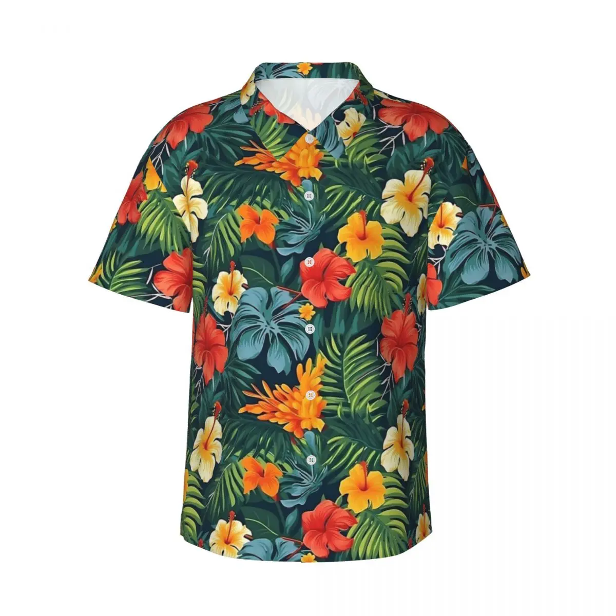 

Hawaiian Shirt Beach Tropical Flower Blouses floral art Novelty Casual Shirts Men Short Sleeve Stylish Clothing