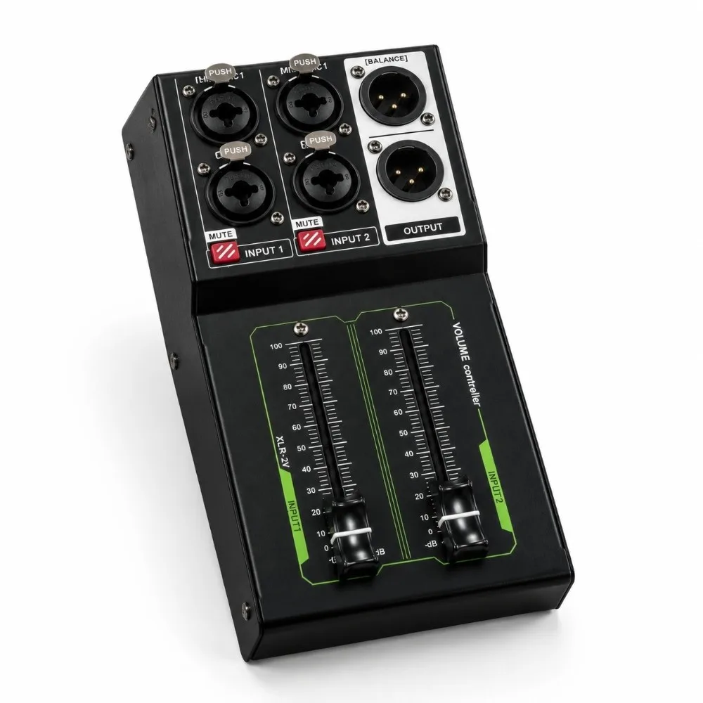 70mm / 2.76in Fader Passive Monitor Controller Plug and Play 1 In 2 Out Stereo Studio Tuner XLR Interface Volume Mixer Studio