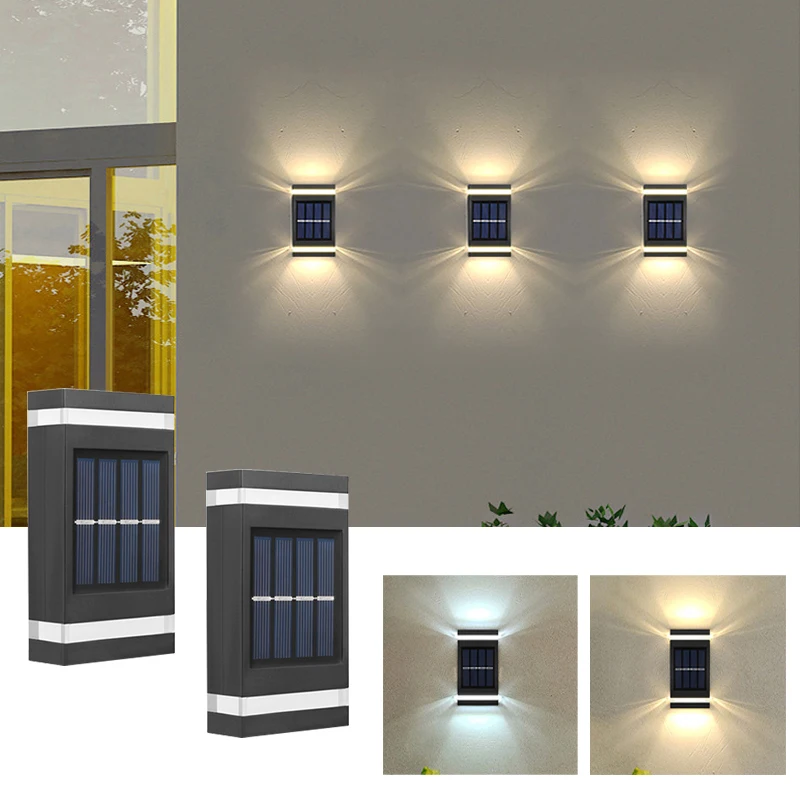 Solar Wall Lamp Outdoor Waterproof Solar Powered Up/Down Lighting for Garden Yard Home Exterior Decoration IP65 Solar Path Light