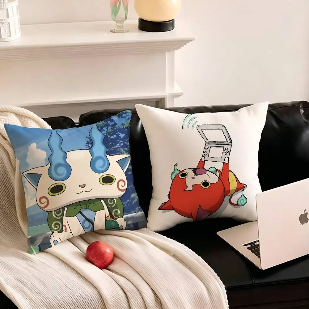 1pc Anime Yokai Cute Watch Anime Pillow Case Fashion Square Pillowcase Bedroom Sofa Room Ins Decoration Leisure