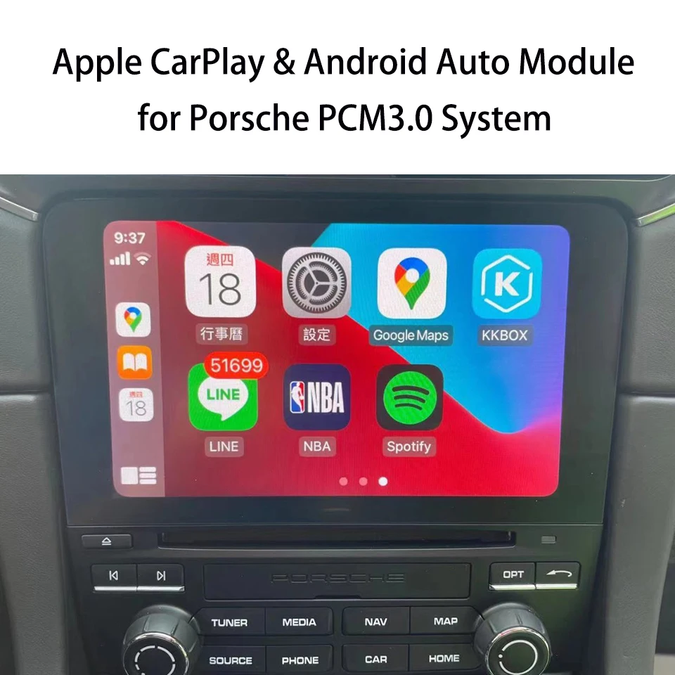 Car Play Video Interface For Porsche PCM3.0 Cayenne Turbo 997 987 Android Auto Wireless Apple Carplay Module Wifi Rear Camera