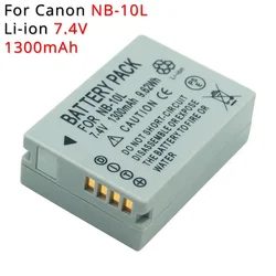 NB-10L NB10L 7.4V 1.3Ah Li-ion Digital Camera Rechargeable Battery for Canon PowerShot G3X G1X G15 G16 SX60HS SX40HS SX50HS