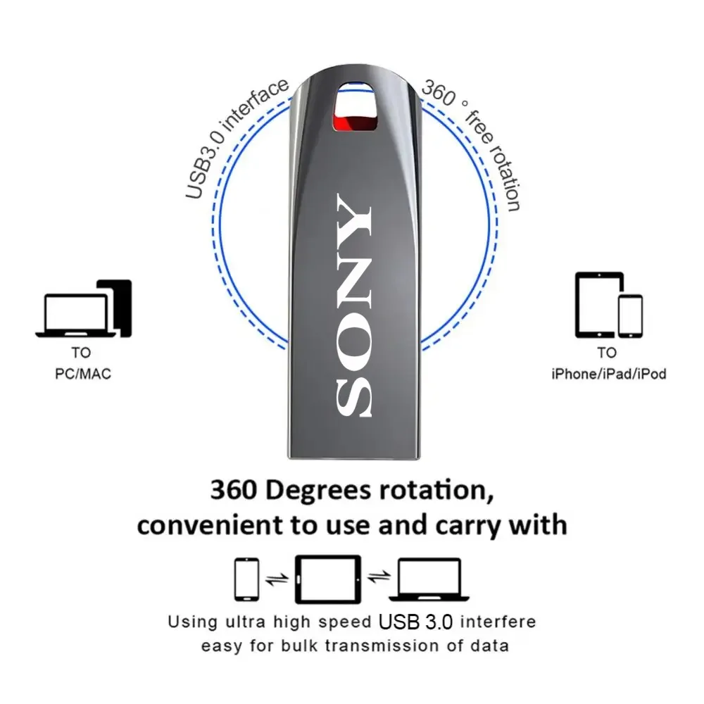 Новый оригинальный SONY 2TB USB Flash 3.0 Drive Metal Real Capacity 1TB 512GB Memory Stick Высокоскоростной флэш-диск Storage U Disk для ПК