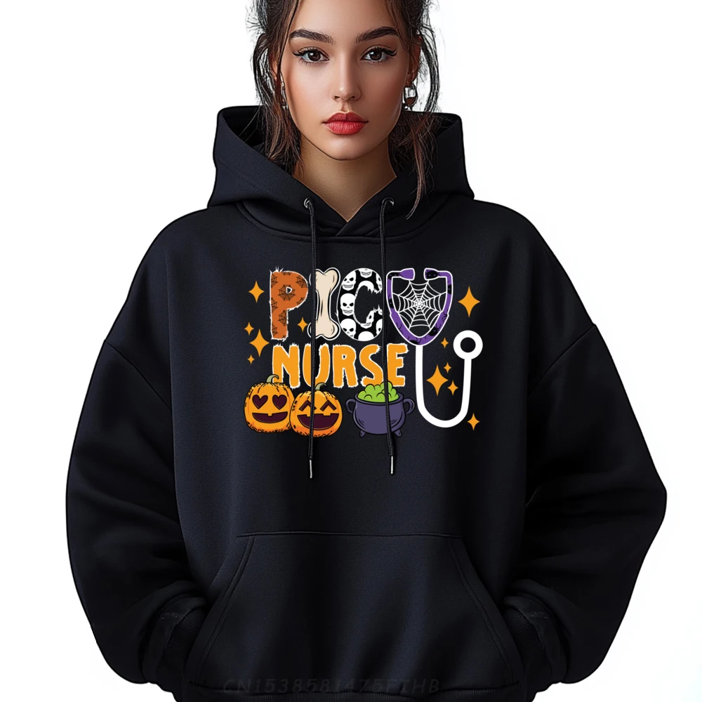 Spooky Picu Nurse Halloween Pediatric Intensive Care Unit Brand Clothing Polyester Hoodie Men Printed On