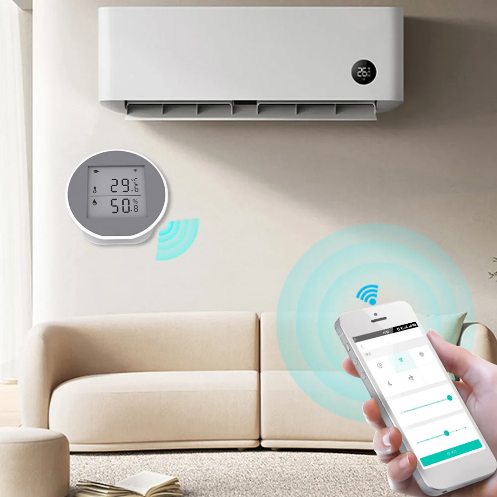 Il misuratore di umidità della temperatura WIFI funziona con Smart Life Alexa Google Home Assistant Monitor di umidità della temperatura