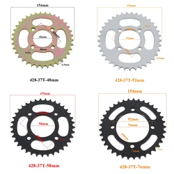 Motorcycle 428 37 Tooth 37T 48/52/58/76MM Rear Chain Sprocket 428-37T For ATV Quad Pit Dirt Bike Buggy Go Kart Accessories