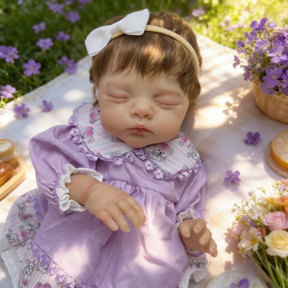 BZDOLL 48 CM Vollvinyl-Reborn-Babypuppe, 19 Zoll lebensechte handgefertigte Anziehpuppe, Geburtstags-Badespielzeug