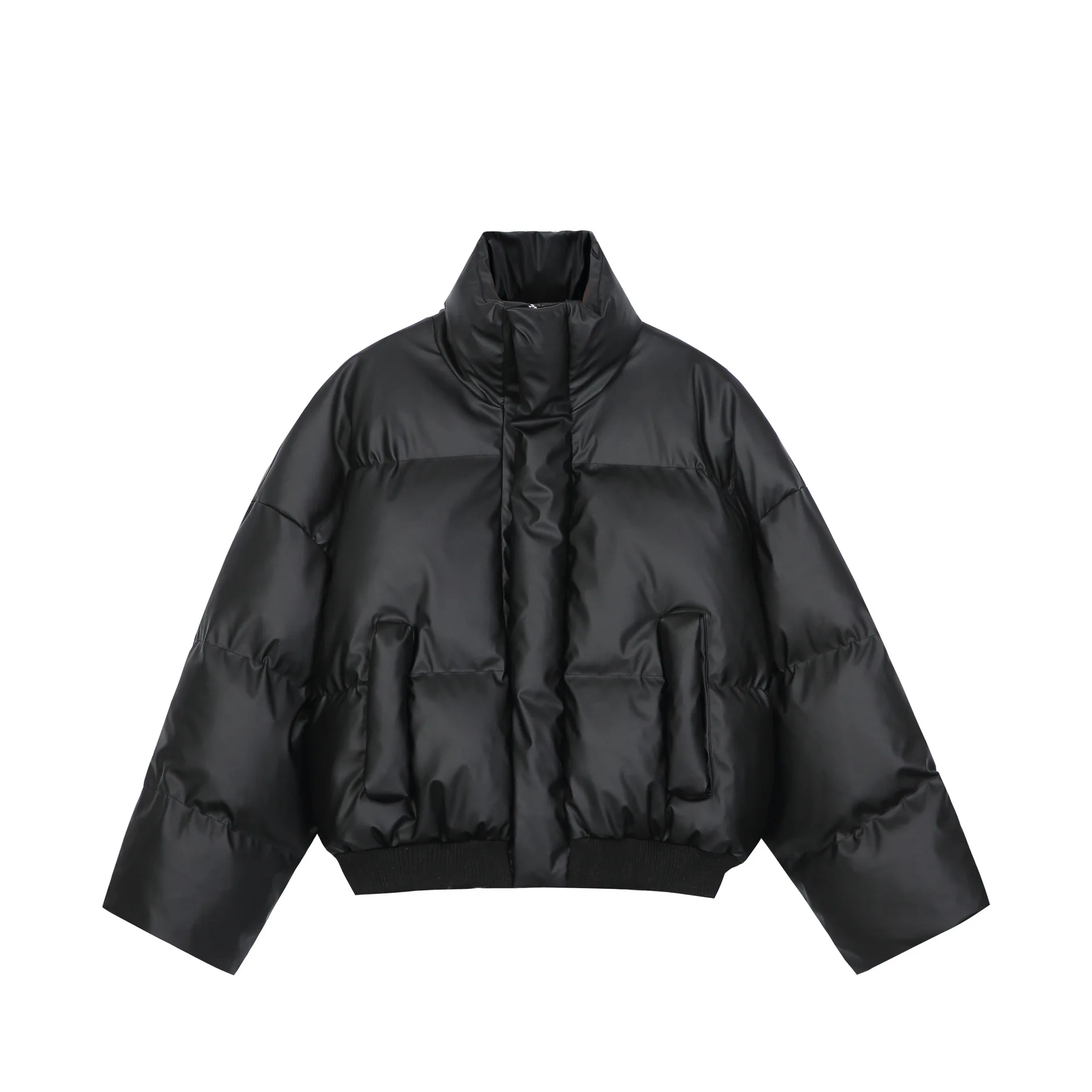 

American fashion stand-up collar cotton-padded clothes for men and women, winter high street design loose cotton jacket for men