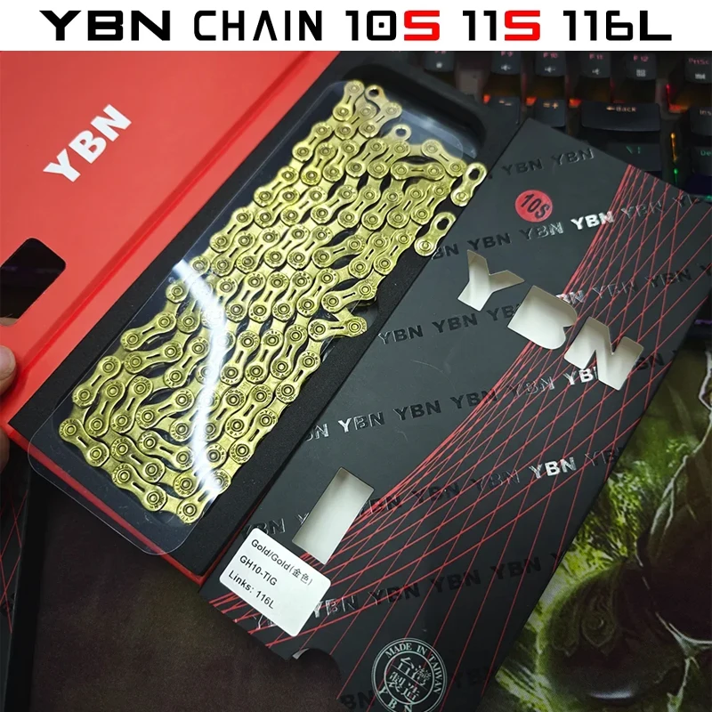 

YBN 11 Speed Hollow Bike Chain 116 Links Silver - MTB Road Bicycle Chain suitable for m7000 XT Bike Chains 10S 11S
