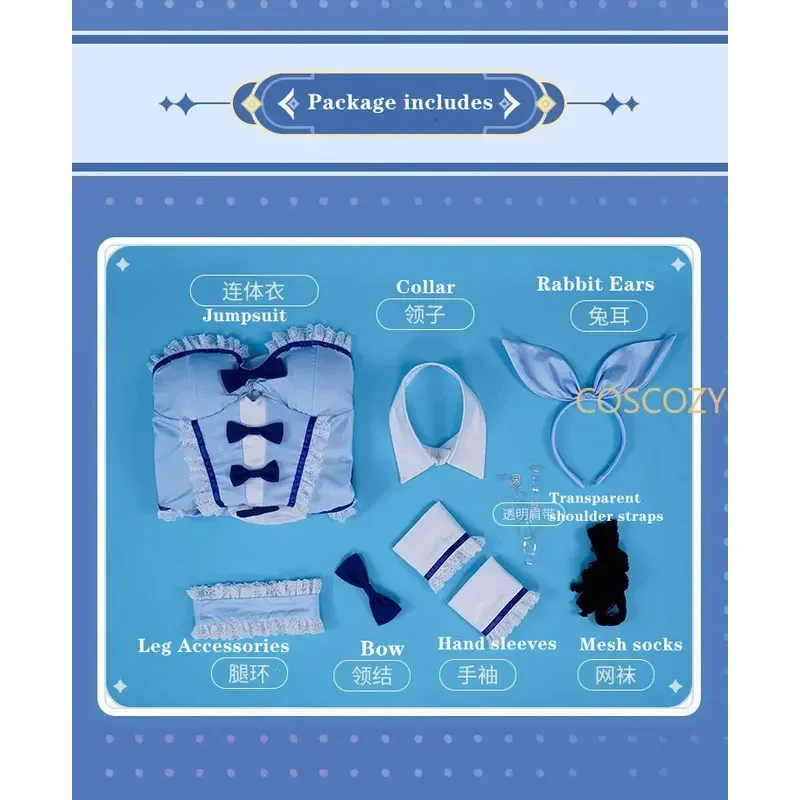 Coscozy store my dress-up 020 Kitagawa Marin cosplay blue bunny girl Marin Kitagawa wig bunny ear cosplay costume baby outfit G1