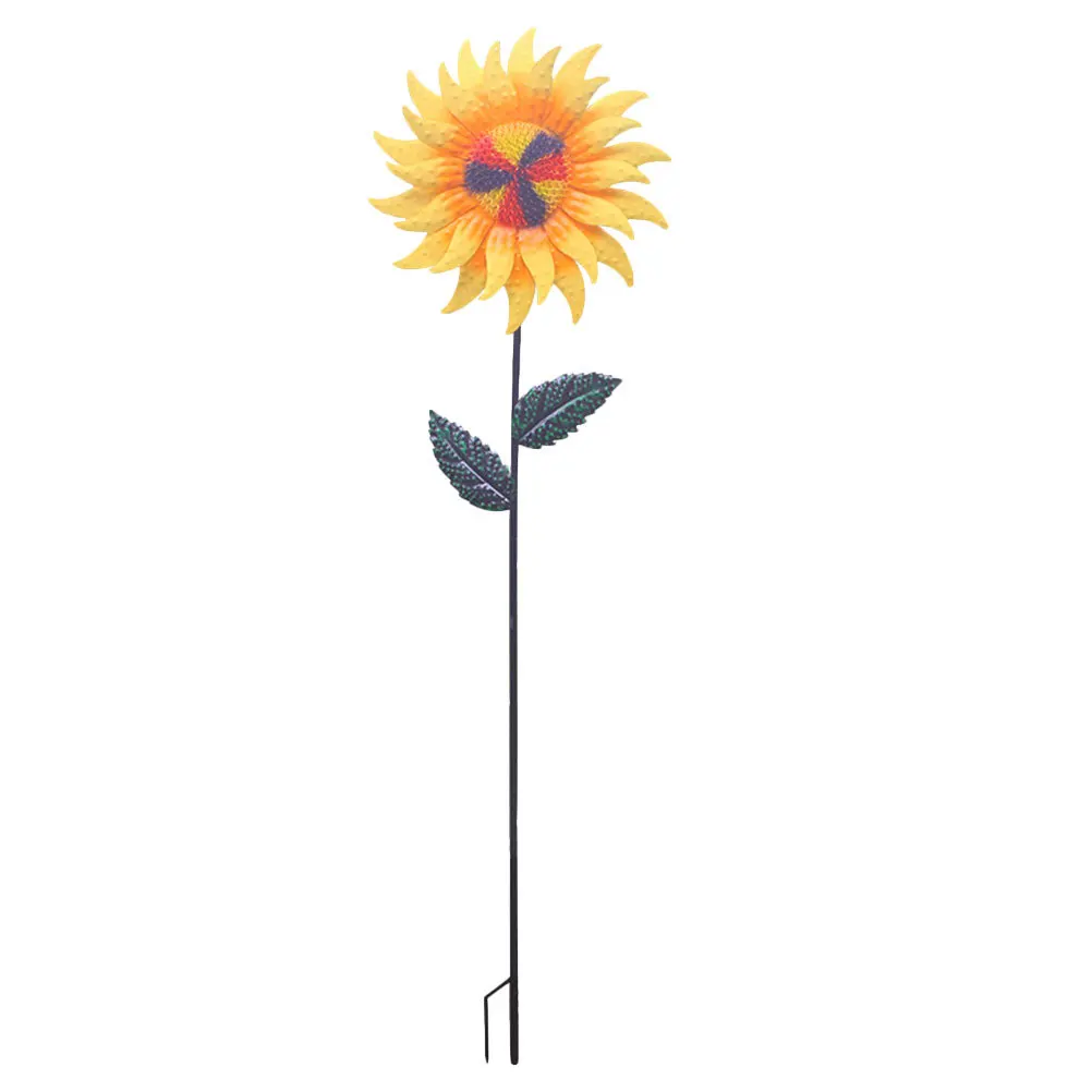 

Sunflower Windmill Outdoor Park Rotating Iron Windmill Ornament Garden Yard Decor Decorative Scene Prop Pinwheel